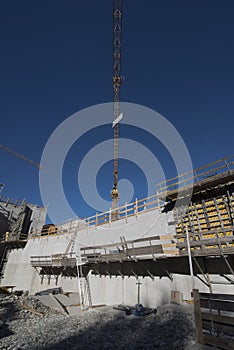 Construction crane in building industry