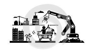 Construction Crane Building Site Vector, vector design Generative AI