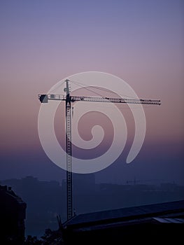 A construction crane in the city