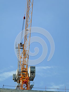 Construction crane on construction building site