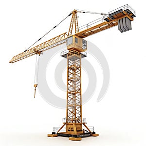 Construction Crane 3D Icon isolated on white background