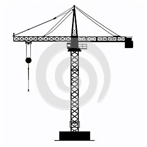 Construction crane design transparent background