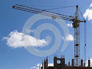 Construction Crane Hauling Cement