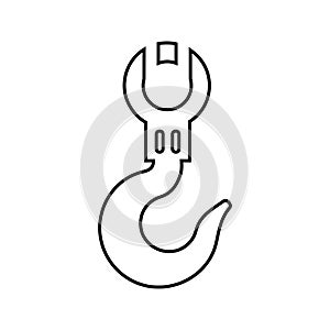 Construction, crane, hook icon. Outline vector graphics