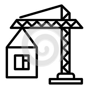 Construction crane icon, outline style