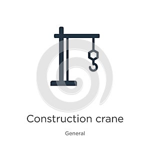 Construction crane icon vector. Trendy flat construction crane icon from general collection isolated on white background. Vector