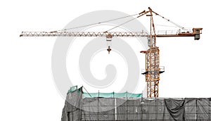 Construction crane isolated