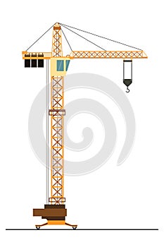 Construction crane isolated on white background