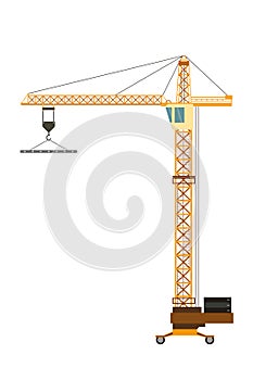 Construction crane isolated on white background