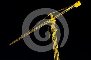 Construction crane by night