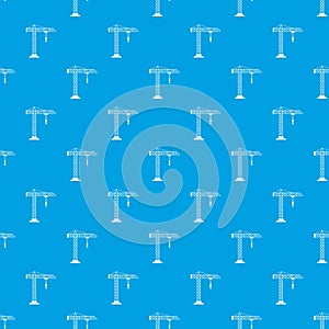 Construction crane pattern seamless blue
