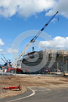 Construction Crane and Scaffolds