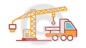 Construction Crane Vector - Building, Development Urban Growth, vector design Generative AI