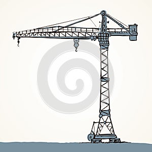 Construction crane. Vector drawing