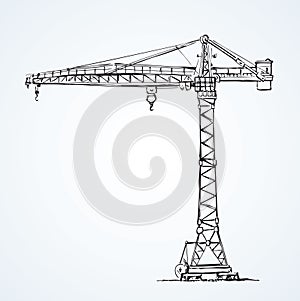 Construction crane. Vector drawing