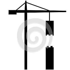 Construction crane vector eps illustration by crafteroks