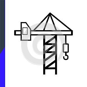 construction crane, web icon, isolated icon on white background, construction, repair, construction tools