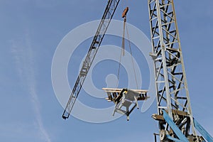 Construction crane during a work break