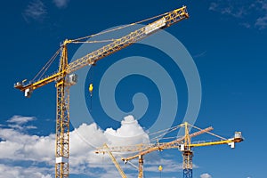 Construction cranes photo