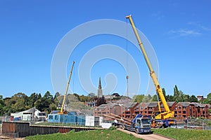 Construction cranes at Exeter Quay, Devon