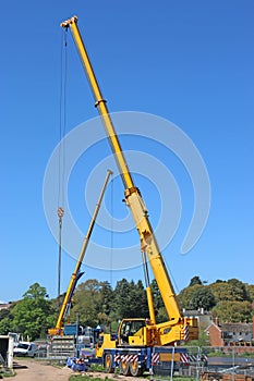 Construction cranes at Exeter Quay, Devon