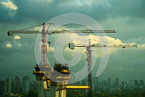 Construction cranes in San Paulo