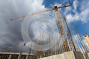 Construction cranes silhouettes