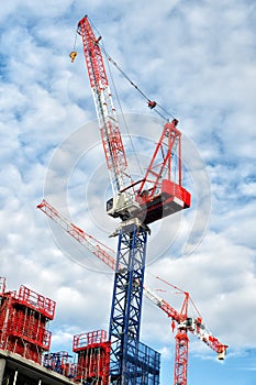 Construction cranes on site in la defense, paris, france