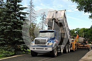 Construction crew at work on new road