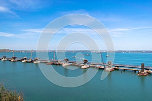 Construction of the Crimean bridge, arches of bridge