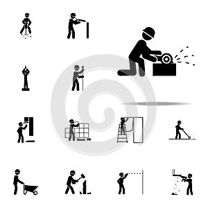 construction, cutting worker icon. Construction People icons universal set for web and mobile