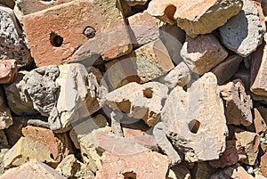Construcción escombros roto ladrillos 
