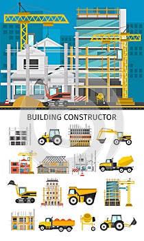 Construction Decorative Elements Set