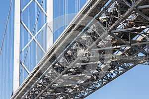 Construction detail Forth Road Bridge over Firth of Forth, Scotland