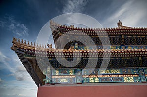 Construction details in Forbidden City in Beijing - China