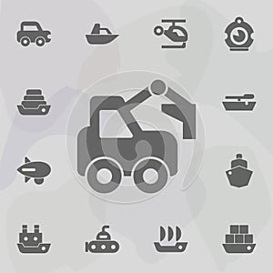 Construction, digger, excavator icon. Simple set of transport icons. One of the collection for websites, web design, mobile app