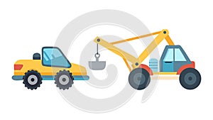 Construction Digger Loader, Earthmoving Equipment Icon, vector design Generative AI