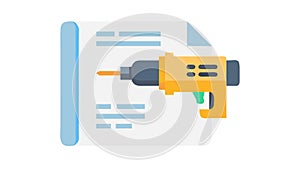 Construction Document Icon: DIY Project Plan, vector design Generative AI