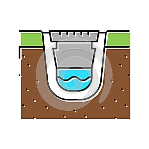 construction of drainage system color icon vector illustration