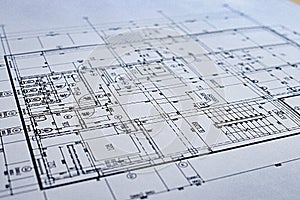 Construction drawing Architecture Detail White paper with dimensions and lines