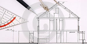 Construction drawing of an house