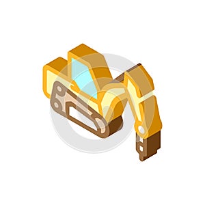 construction drill vehicle isometric icon vector illustration