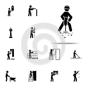 construction, driller worker icon. Construction People icons universal set for web and mobile