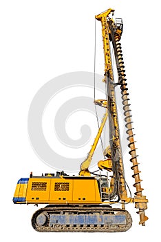 Construction drilling machine, isolated photo