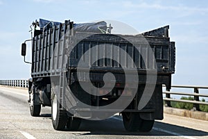 Construction Dump Truck on Highway