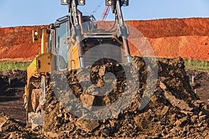 Construction Earth Mover Machine Closeup