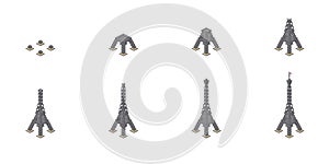 Construction of the Eiffel Tower. Vector
