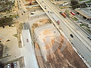 Construction of elevated highway in progress in Houston, Texas,