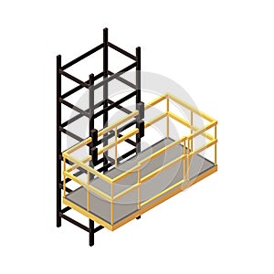 Construction Elevator Isometric Composition
