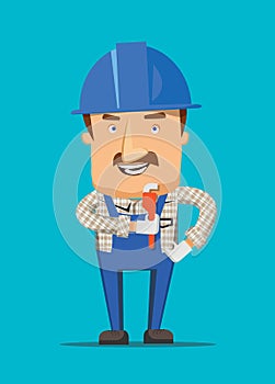 Construction engineer and human worker smiling on a job illustration